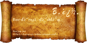 Berényi Ádám névjegykártya